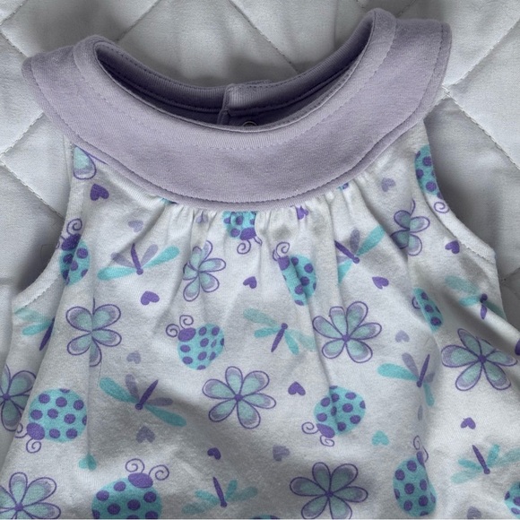 ⭒ NB Koalababy Pastel Dress Purple White Floral Ruffle Mesh Diaper Cover Bugs ⭒ - Picture 4 of 9